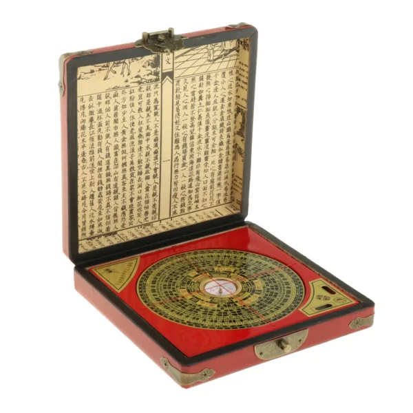 Large Bagua Luopan Compass Leather Box