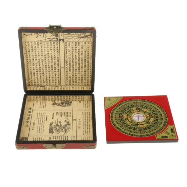 Large Bagua Luopan Compass Leather Box
